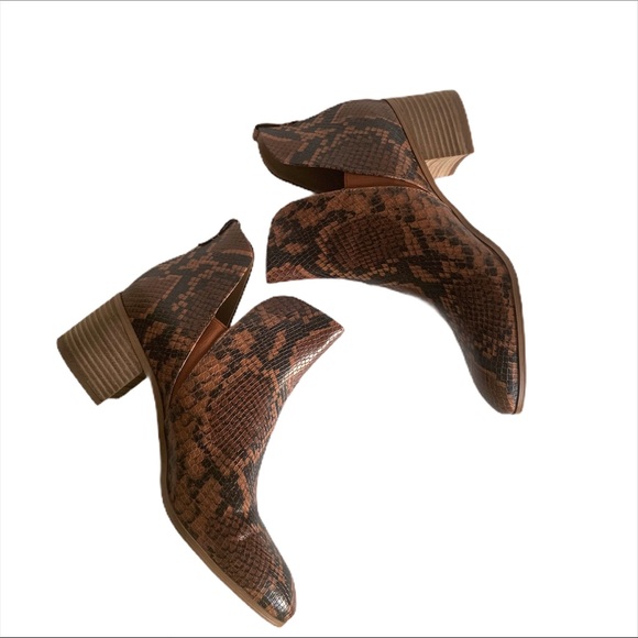 Franco Sarto Roar Snake Print Embossed Ankle Boots - Picture 5 of 11